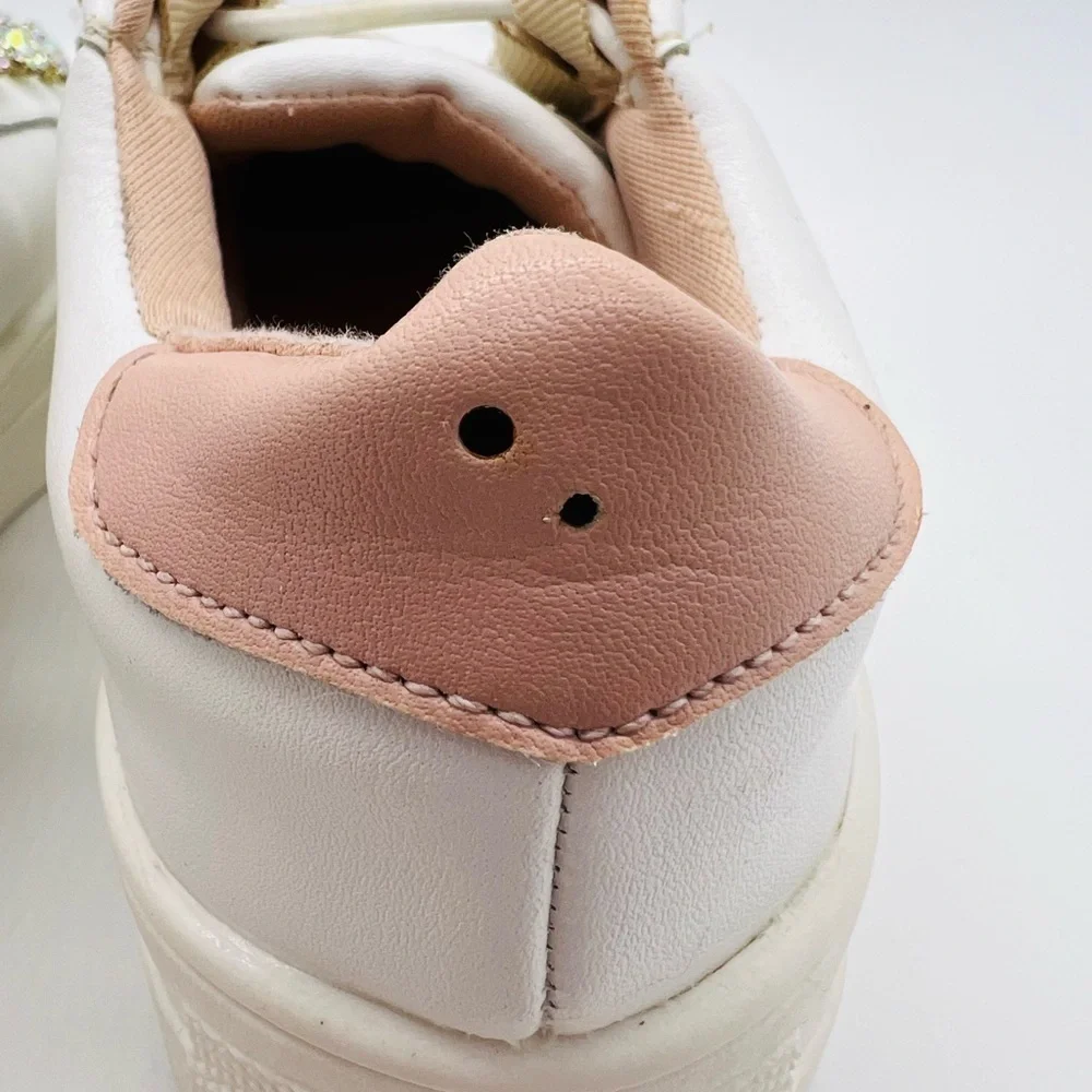 KURT GEIGER GIRLS SLIP ON MINI LAVIAH SNEAKERS WITH CRYSTAL ACCENTS SIZE 11 MOS